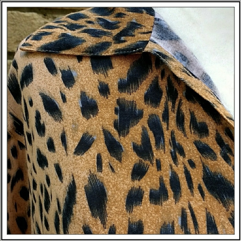 Animal Print Long Sleeved Blouse